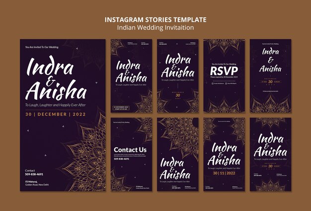 Indian wedding invitation instagram stories