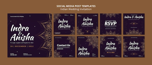 Indian wedding invitation social media posts