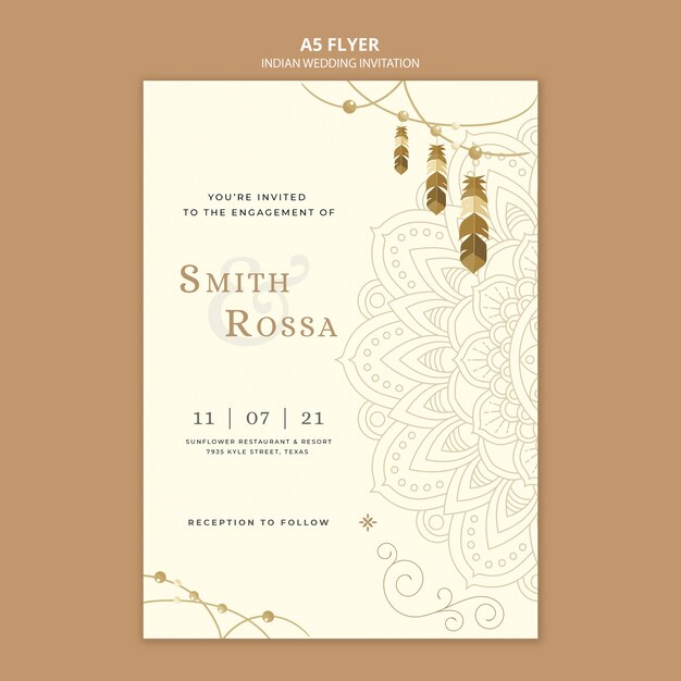 indian wedding invitation template