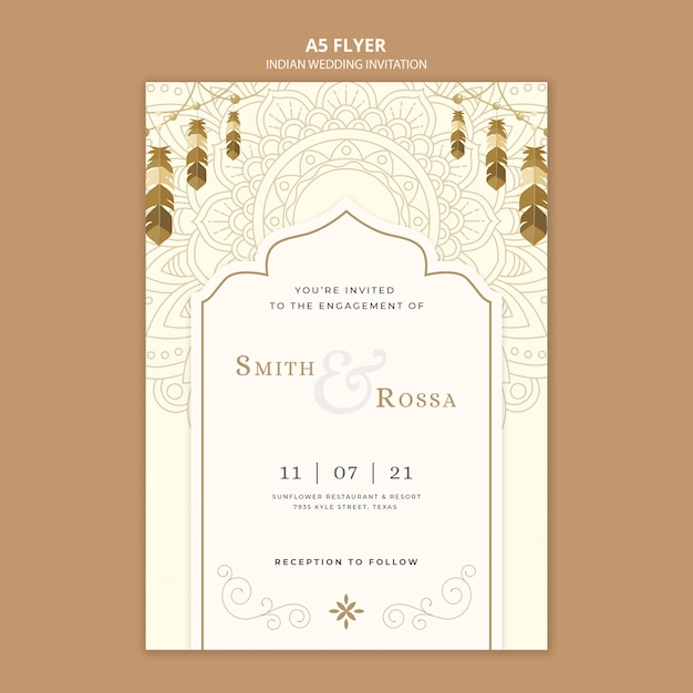 Indian wedding invitation template
