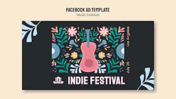 PSD gratuito modello facebook per eventi di musica indie