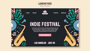 Free PSD indie music event landing page template