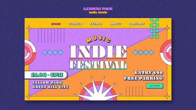 Free PSD indie music template design