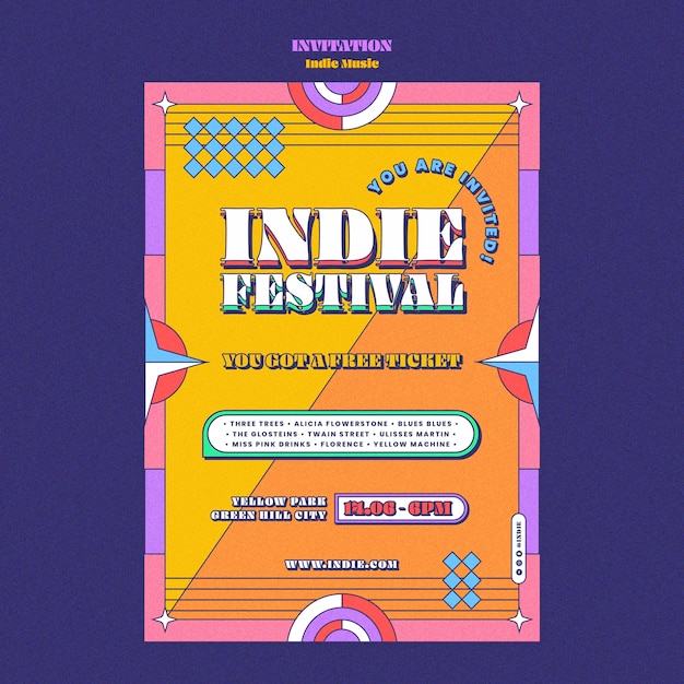 Indie music template design