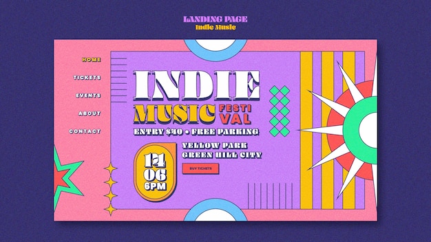 Free PSD indie music template design