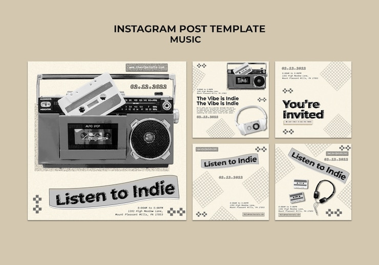 Free PSD indie music template design
