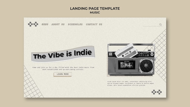 Free PSD indie music template design