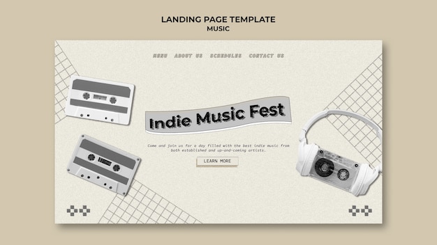 Free PSD indie music template design