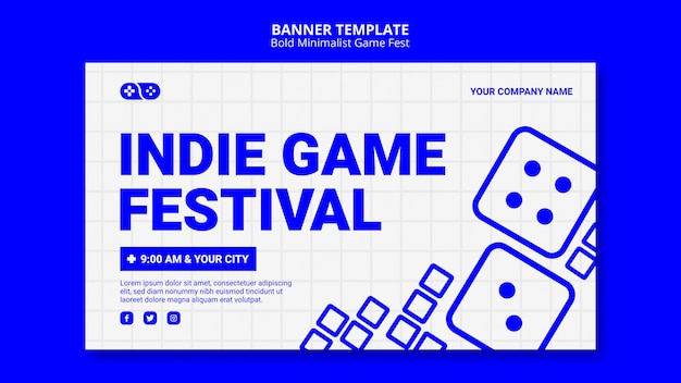 Indie video games jam fest banner template