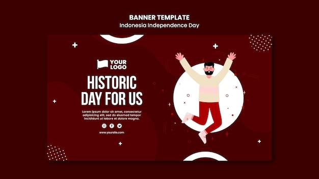 Indonesia independence day banner concept template