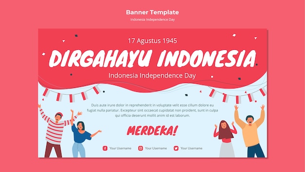 indonesia independence day banner style