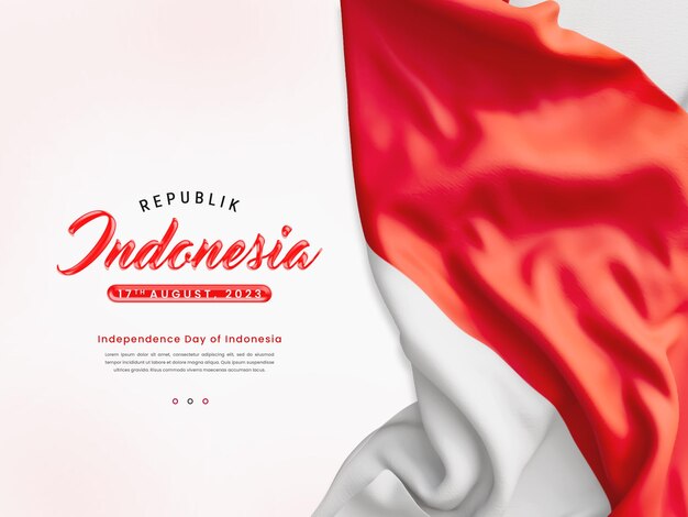 Шаблон плаката ко дню независимости индонезии