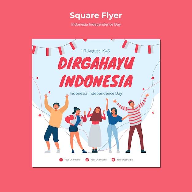 indonesia independence day flyer design