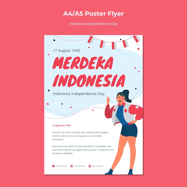 Free PSD indonesia independence day flyer