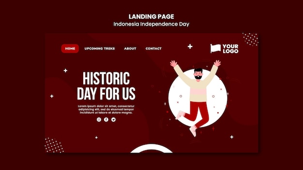 Indonesia independence day landing page template