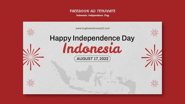 PSD gratuito modello di promozione sui social media del giorno dell'indipendenza dell'indonesia