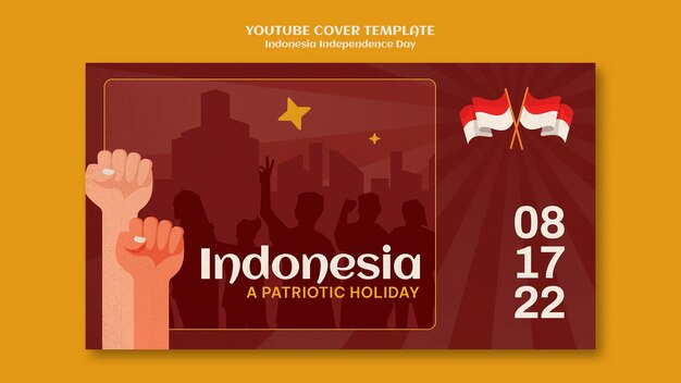 인도네시아 독립 기념일 유튜브 표지 템플릿