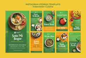 Free PSD indonesian cuisine instagram stories template