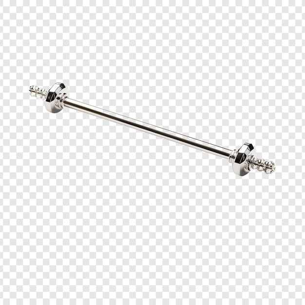 Free PSD industrial barbell isolated on transparent background