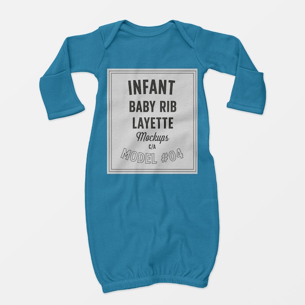 Free PSD infant baby rib layette mockup