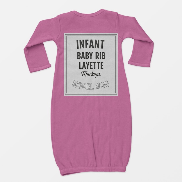 Infant baby rib layette mockup