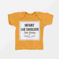 Free PSD infant lap shoulder t-shirt mockup 02