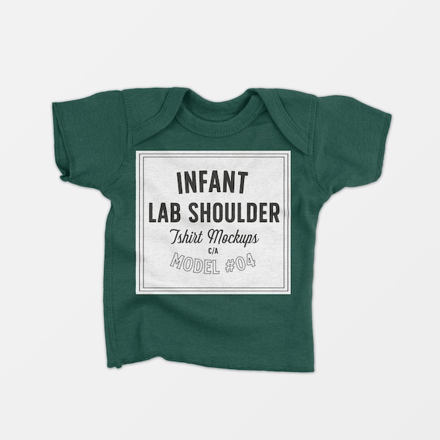 Free PSD infant lap shoulder t-shirt mockup