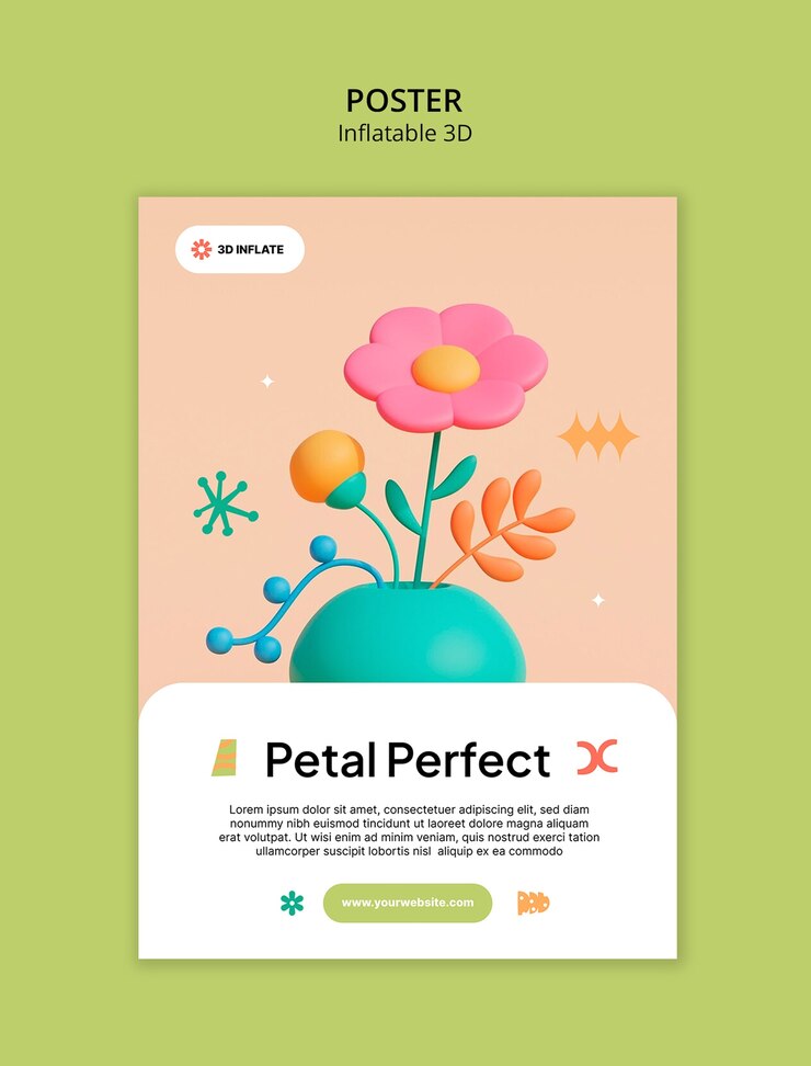 Free PSD inflatable 3d template design