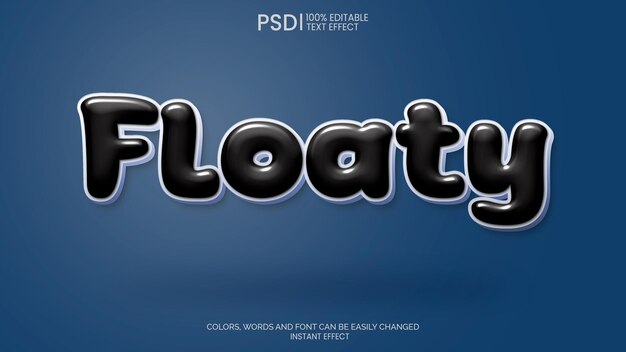 Inflated editable text effect