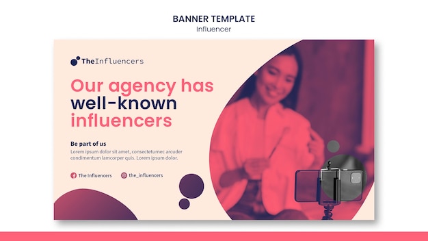 Free PSD influencer banner template design