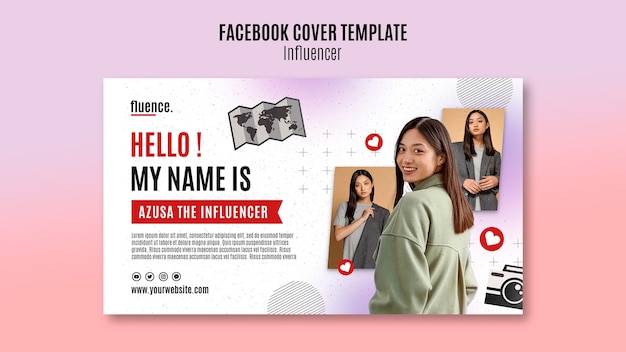 Free PSD influencer career facebook cover template