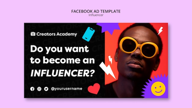 Free PSD influencer career facebook template