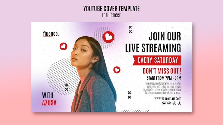 無料PSD インフルエンサーキャリアyoutubeカバーテンプレート