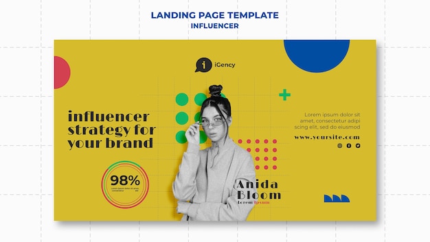 Modello di banner colorato per influencer