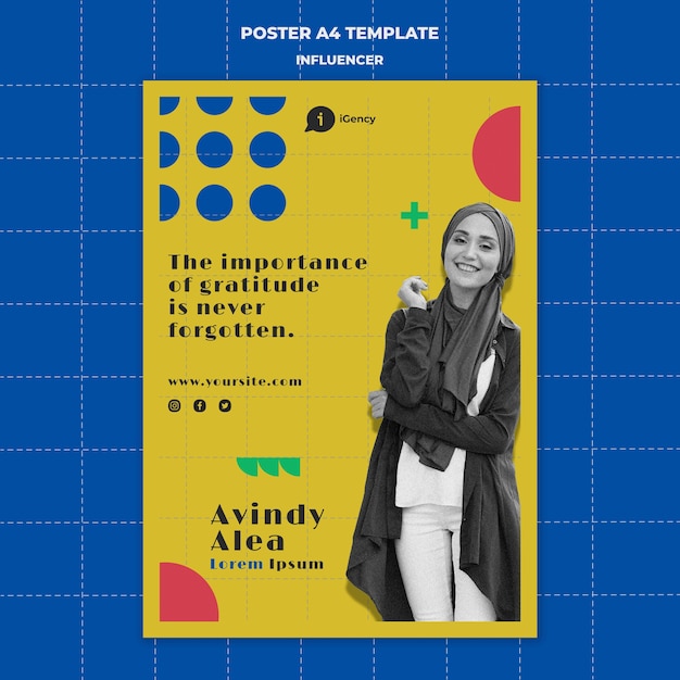 Influencer colorful poster template