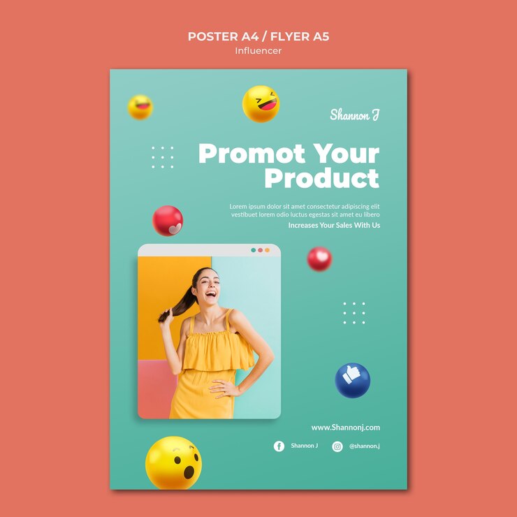 Free PSD influencer concept poster template