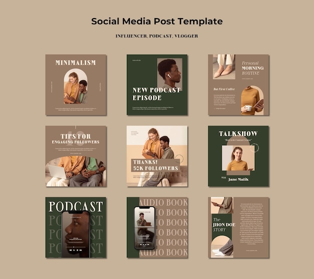 Free PSD influencer concept social media post template