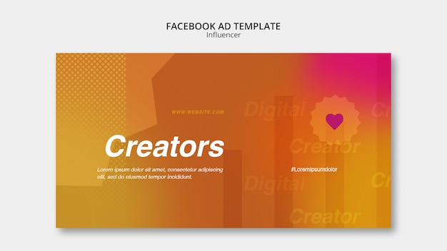 Free PSD influencer content facebook template