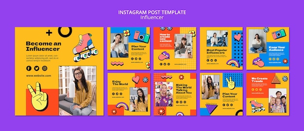 PSD gratuito post di instagram sui contenuti dell'influencer