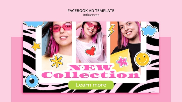 Design dell'annuncio facebook dell'influencer