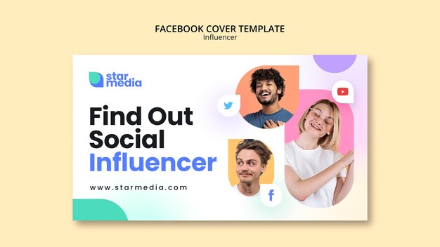 Influencer facebook cover design template