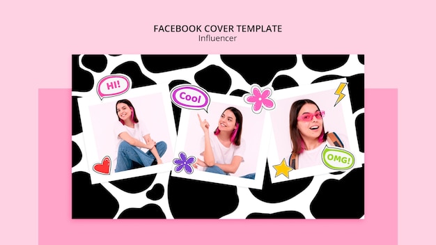 Free PSD influencer facebook cover design