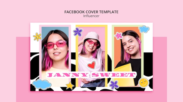 PSD gratuito design della copertina di facebook dell'influencer