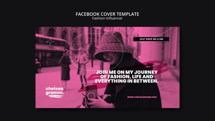 Free PSD influencer facebook cover template design