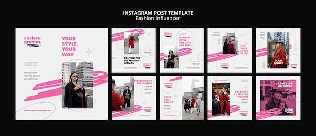 Free PSD influencer instagram post template design