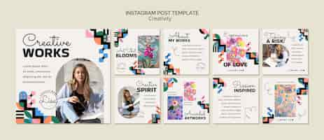 PSD gratuito design del modello di post instagram influencer