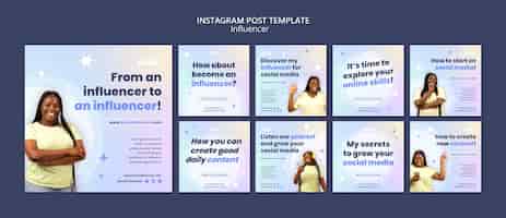 Free PSD influencer instagram posts design template