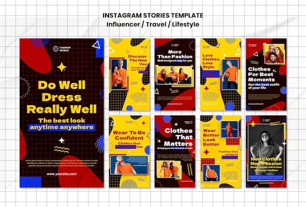 Influencer instagram stories design template