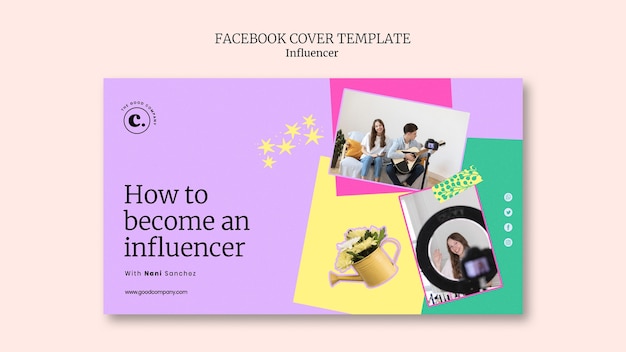 Free PSD influencer job facebook cover template