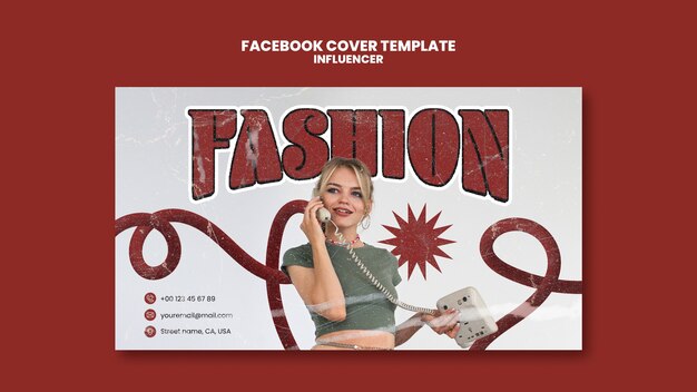 PSD gratuito cover di facebook per il lavoro di influencer